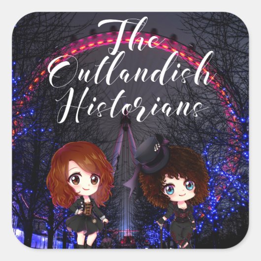 異様な歴史家のステッカー スクエアシール (正面)