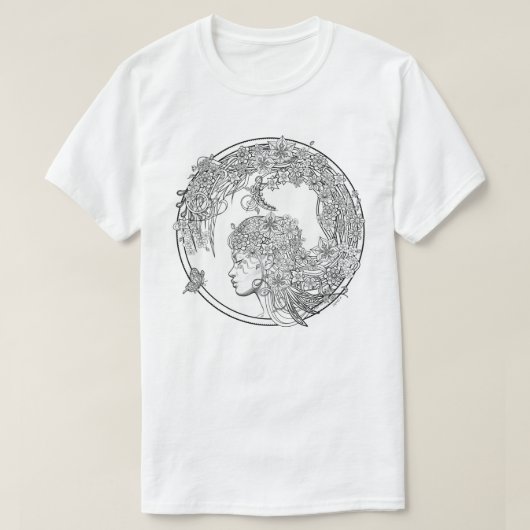 異様な花: Sonja A.S.著DIYの大人の着色 Tシャツ (デザイン正面)