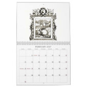 異様な17世紀のQuarlesの紋章のカレンダー カレンダー (2月 2027)
