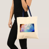 異次元の世界で泳ぐイルカとクジラ　  ラージトートバッグ トートバッグ (正面(商品))