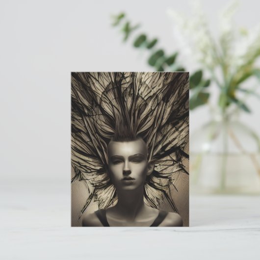 異端症エテリアール超現実的抽象芸術女性 ポストカード (スタンド正面)