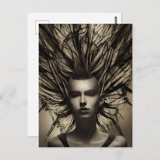 異端症エテリアール超現実的抽象芸術女性 ポストカード (正面/裏面)