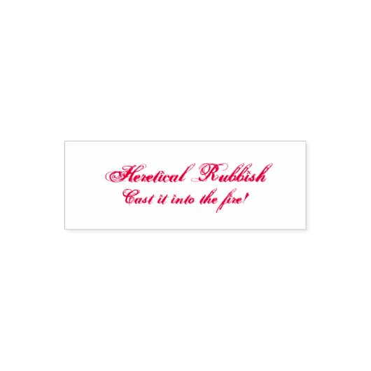 異端的なゴミ – 火の中に投げ込む! セルフインキングスタンプ (デザイン)