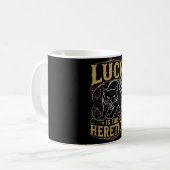 異端者のための幸運は黒猫 魔法使い コーヒーマグカップ (正面左)