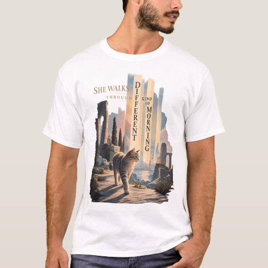 異質な朝を歩く詩人 Tシャツ (正面)