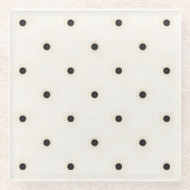 疎水玉模様のアンティーク白 ガラスコースター