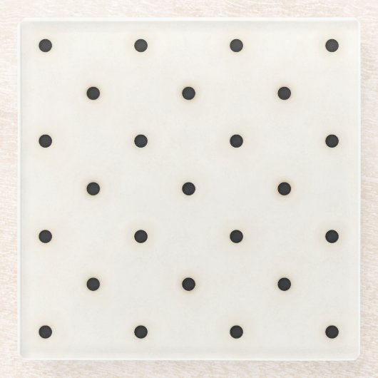 疎水玉模様のアンティーク白 ガラスコースター (正面)