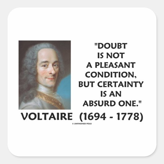 疑いのない快適な条件の確実性ヴォルテール スクエアシール (正面)