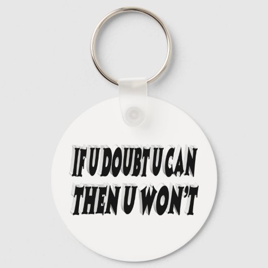 疑いのやる気を起こさせる引用文 キーホルダー (正面)