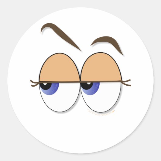 疑いの目を横目で見る ラウンドシール (正面)