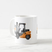 疑いもし深くフォークリフトの運転士をおもしろい追い出す コーヒーマグカップ (正面左)