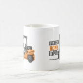 疑いもし深くフォークリフトの運転士をおもしろい追い出す コーヒーマグカップ (中央)