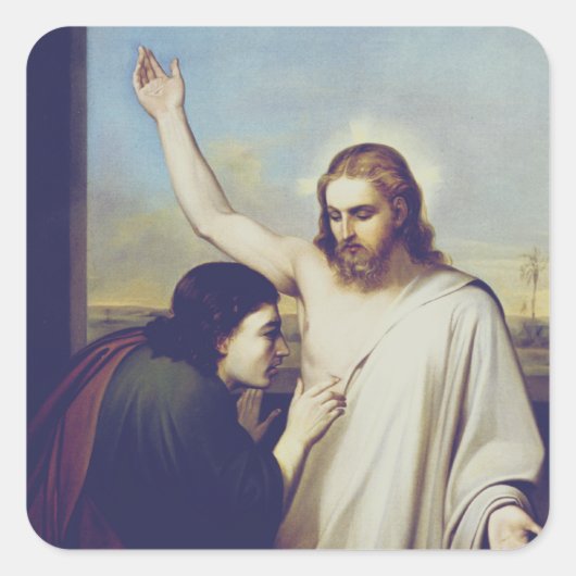 疑う聖トマスbyシルベストロ・レガ スクエアシール (正面)