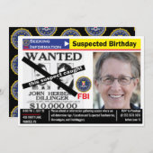 疑おもしろい疑情報を求める誕生日 招待状 (正面/裏面)