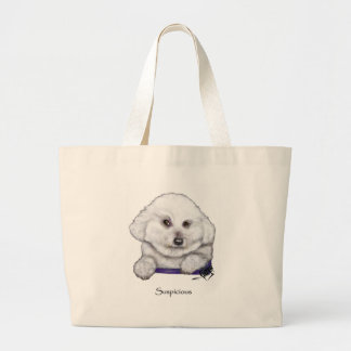 疑ったBichon Friseのトートバック ラージトートバッグ