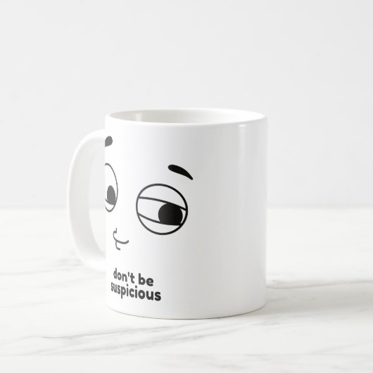 疑わしいコーヒーマグするな コーヒーマグカップ (正面左)