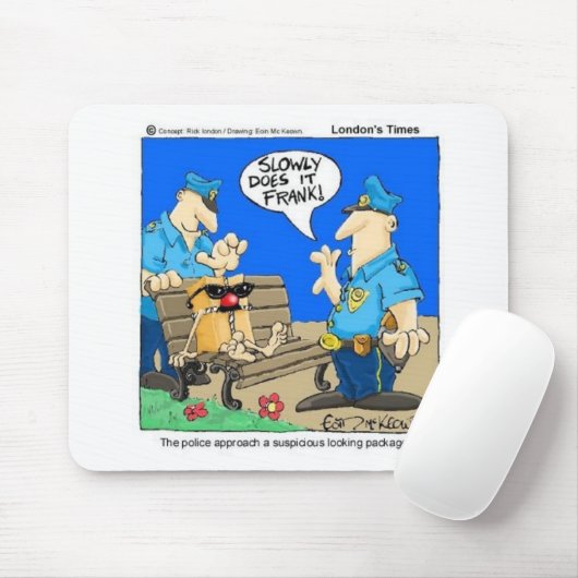 疑わしいパッケージおもしろい警察の漫画のギフト マウスパッド (マウス)