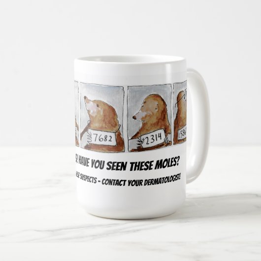 疑わしいモグラ連絡の皮膚科医マグ コーヒーマグカップ (正面右)
