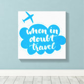 疑わしい場合Travel Cloud キャンバスプリント (インサイチュ (ウッドフロア))