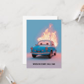 疑わしい時にパパおもしろい父の日にパパを呼ぶ カード (正面/裏面インサイチュ)