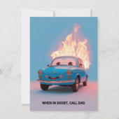 疑わしい時にパパおもしろい父の日にパパを呼ぶ カード (正面)