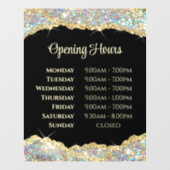 疑似グリッター営業時間窓用ステッカー ウィンドウサイン (シート)