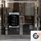 疑似シルバー イリデッセント グリッター サービス メニュー ウィンドウサイン (オフィスドア)