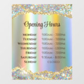 疑似虹彩ゴールドホイルグリッター営業時間 ウィンドウサイン (シート)