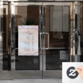 疑似虹彩ピンクグリッター箔サービスメニュー ウィンドウサイン (オフィスドア)