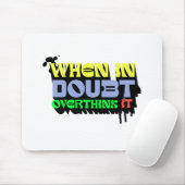 疑問に思うとき、それを考え過ぎる – ウィットモダンデザイン マウスパッド (マウス)