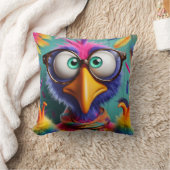 疑問に思お洒落カラフルBird with Big Sunglasse クッション (ブランケット)