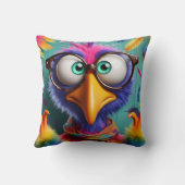 疑問に思お洒落カラフルBird with Big Sunglasse クッション (裏面)