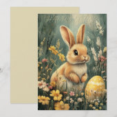 疑問に思のバニーヴィンテージイースターカード シーズンカード (正面/裏面)