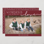 疑問に思の恋のカスタムカラークリスマス シーズンカード (正面/裏面)