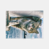 疑問に思の猫フリースブランケット フリースブランケット (正面(横))