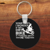 疑問に思ダートバイ考えるが気になる キーホルダー (正面)