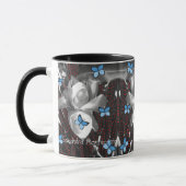 疑問に思バラレッドアリ&ブルー蝶シグネチャー マグカップ (左)