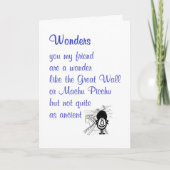 疑問に思友おもしろい人の詩 カード (正面)