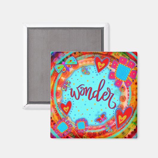 疑問に思可愛お洒落おもしろいカラフルトレンディー マグネット (正面/裏面)