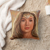 疑問に思女が枕を投げる クッション (ブランケット)