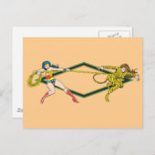 疑問に思女とチーター ポストカード (正面/裏面)