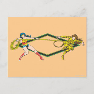 疑問に思女とチーター ポストカード