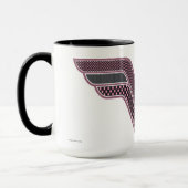 疑問に思女ピンクと黒のメ市松模様にッシュロゴ マグカップ (左)