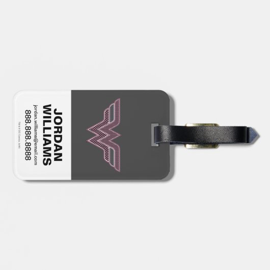 疑問に思女ピンクと黒のメ市松模様にッシュロゴ ラゲッジタグ (裏面横)