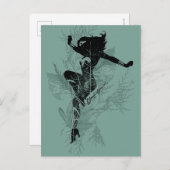 疑問に思女性の着地葉グラフィック ポストカード (正面/裏面)