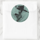 疑問に思女性の着地葉グラフィック ラウンドシール (バッグ)