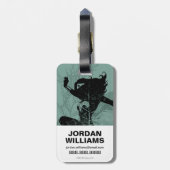 疑問に思女性の着地葉グラフィック ラゲッジタグ (裏面縦)