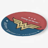 疑問に思女性ゴールデンロゴ誕生日紙プレート ペーパープレート (アングル)