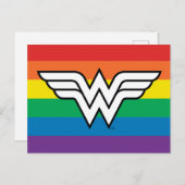 疑問に思女性レインボーロゴ インビテーションポストカード (正面/裏面)