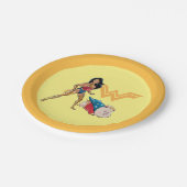 疑問に思女性& PB ペーパープレート (アングル)